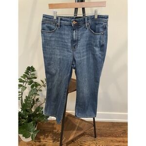 Talbots Women's Stovepipe  Dark Wash Crop Wide Leg 5-Pocket Jeans Size 12P EUC